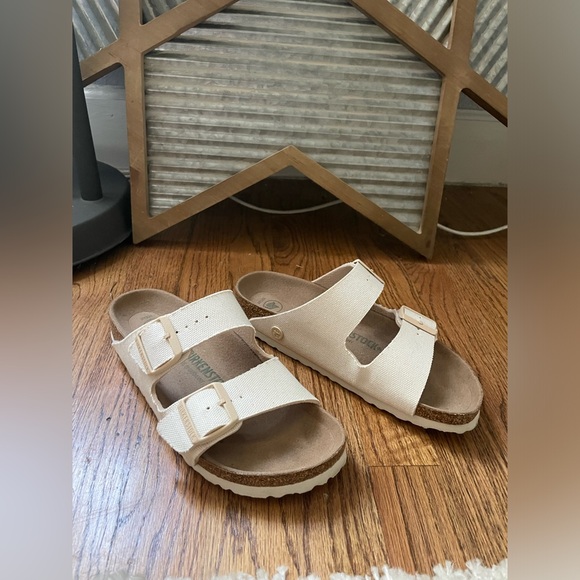 Birkenstock Women's Arizona Rivet Logo Vegan Canvas Sandal - Picture 8 of 9